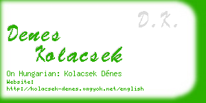 denes kolacsek business card